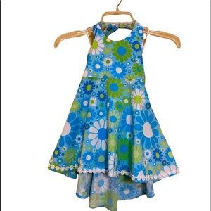 NWOT Patsy Aiken Chez Ami Blue & Green Floral Check Psnt & Halter Set-Size 7